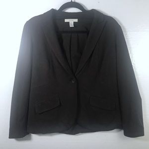 Chico's 1 M Brown One Button Career Blazer Jacket